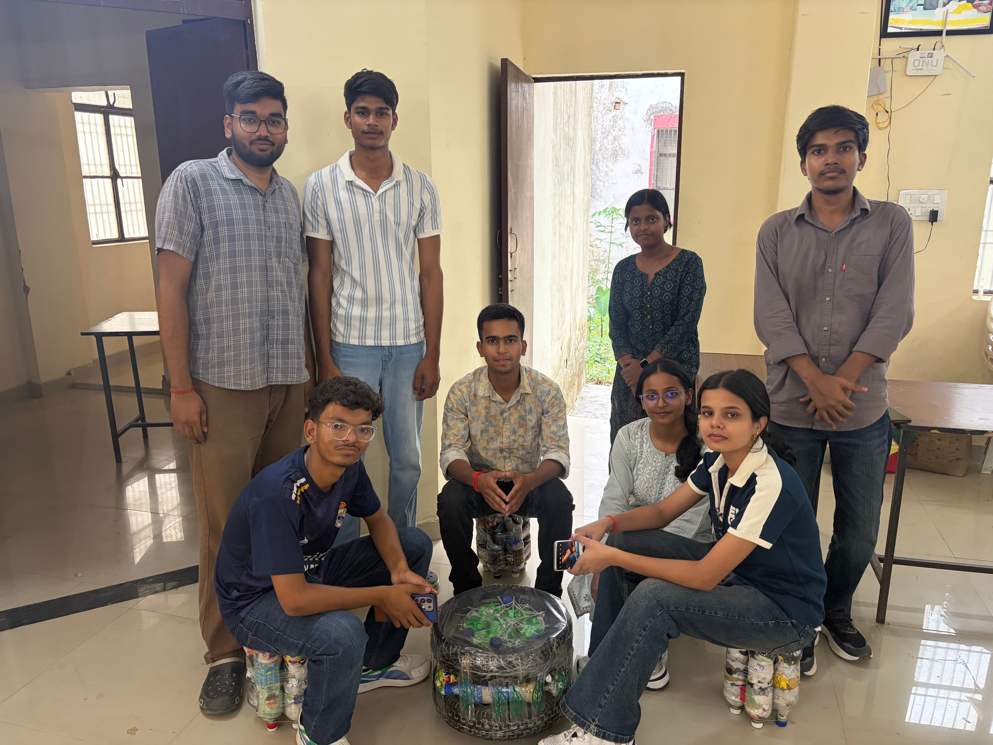 Eco-brick furniture built by DDU Gorakhpur University students